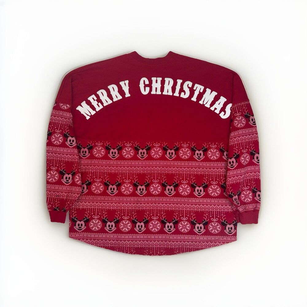 Disney Parks Spirit Jersey Adult Red Merry Christmas Mickey Mouse Disneyland XXL